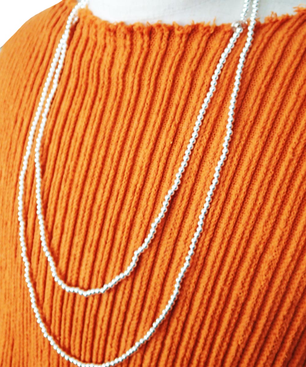 Sterling silver round beads Necklace(シルバー925 ラウンドビーズネックレス）50cm ｜AKASHIC